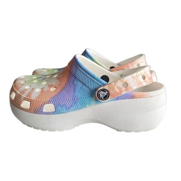 Crocs Classic Platform Clogs Pastel Tie Dye Sz 7 Outdoor Beach Summer Festival - Picture 9 of 13